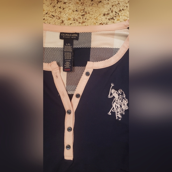 Polo assn. Women's Long Sleeve Henley T-Shirt: - Picture 3 of 3